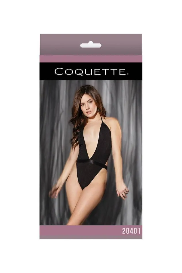 Coquette Anal Coquette 20401 High Cut Teddy Black OS