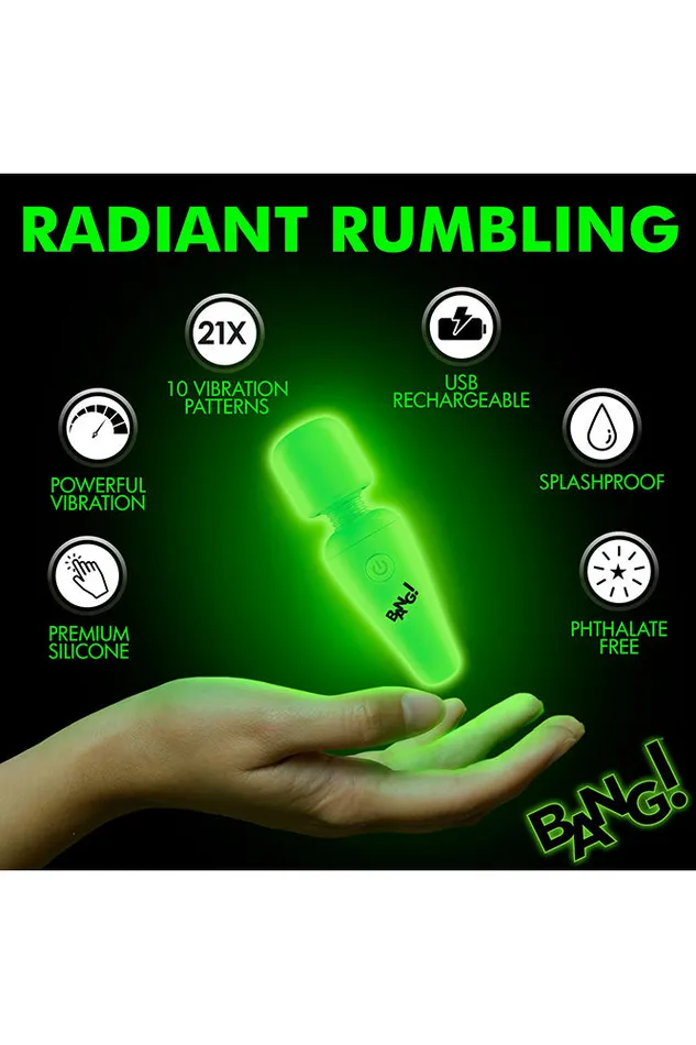 Female Sex Toys XR Brands XR Brands BANG 10X GlowintheDark Mini Wand Vibrator