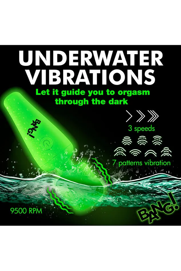 Female Sex Toys XR Brands XR Brands BANG 10X GlowintheDark Mini Wand Vibrator