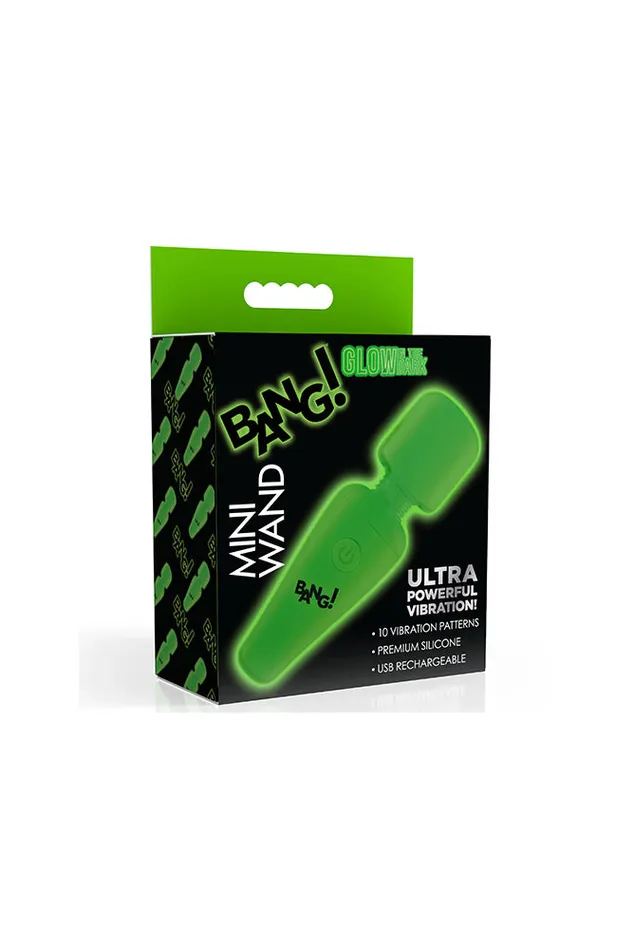 Female Sex Toys XR Brands XR Brands BANG 10X GlowintheDark Mini Wand Vibrator