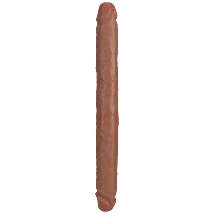 Shots Toys Dildos Shots Real Rock Straight Slim 14 Inch Double Dildo Tan