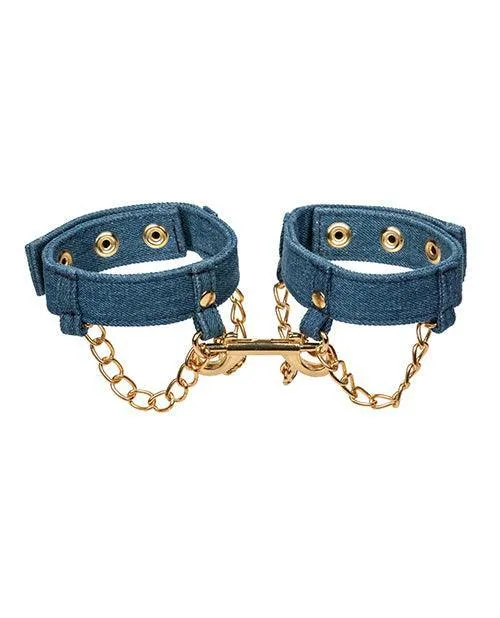 California Exotic Novelties Couples Ride em Premium Denim Collection Ankle Cuffs