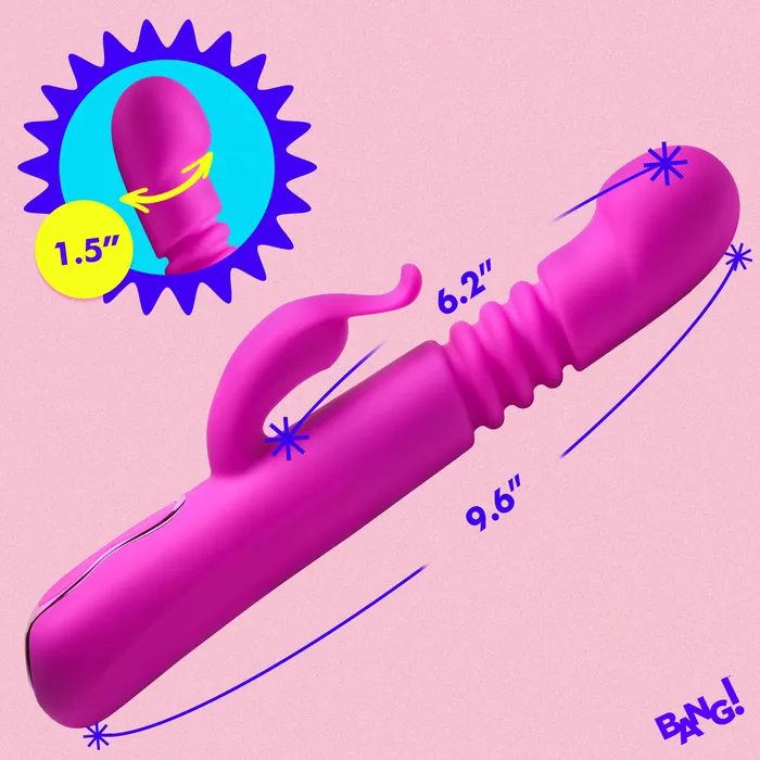 Thrusting Silicone Rabbit Vibrator Bang Female Sex Toys