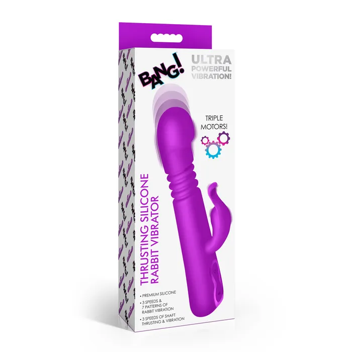 Thrusting Silicone Rabbit Vibrator Bang Female Sex Toys
