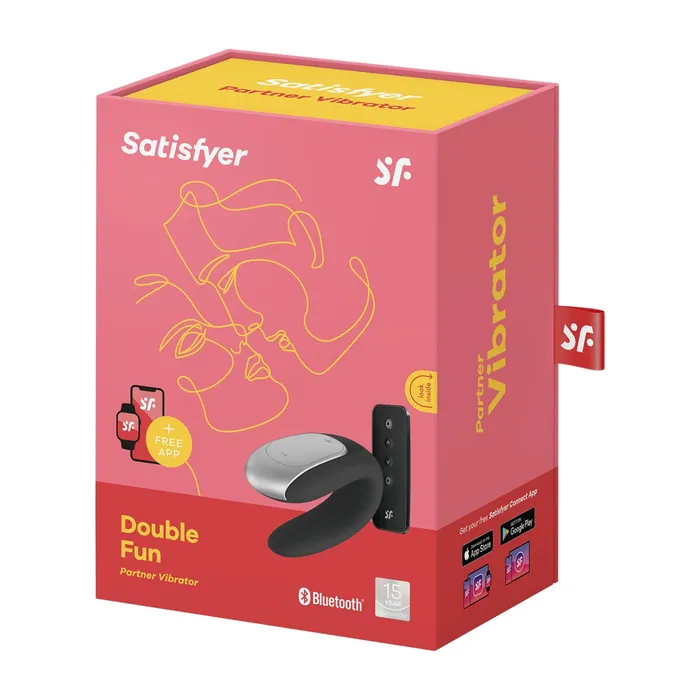Vibrators Satisfyer Satisfyer Double Fun Partner Vibrator Black