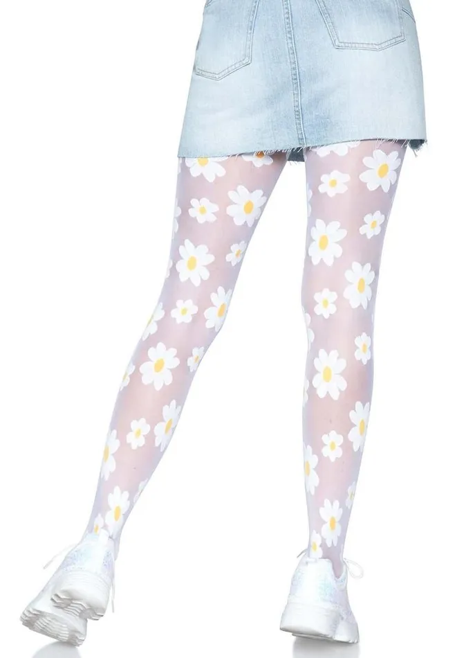 Hosiery Leg Avenue Leg Avenue Daisy Nylon Sheer Tights