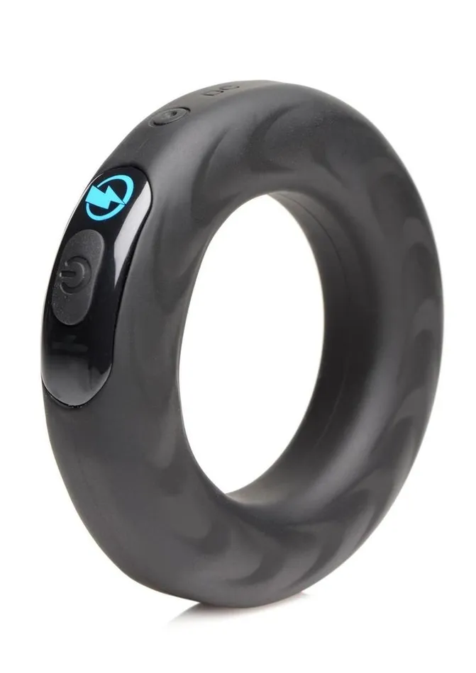 Zeus Electrosex Zeus Vibrating and EStim Rechargeable Silicone Cock Ring with Remote Control Male Sex Toys